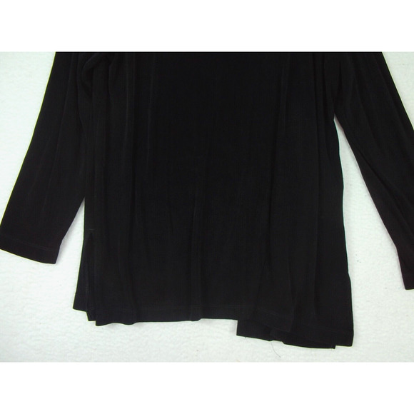 Chicos Travelers Black open front Cardigan 3/4‎ Sleeve Sz 3 (XL) Easy Care - Picture 9 of 11